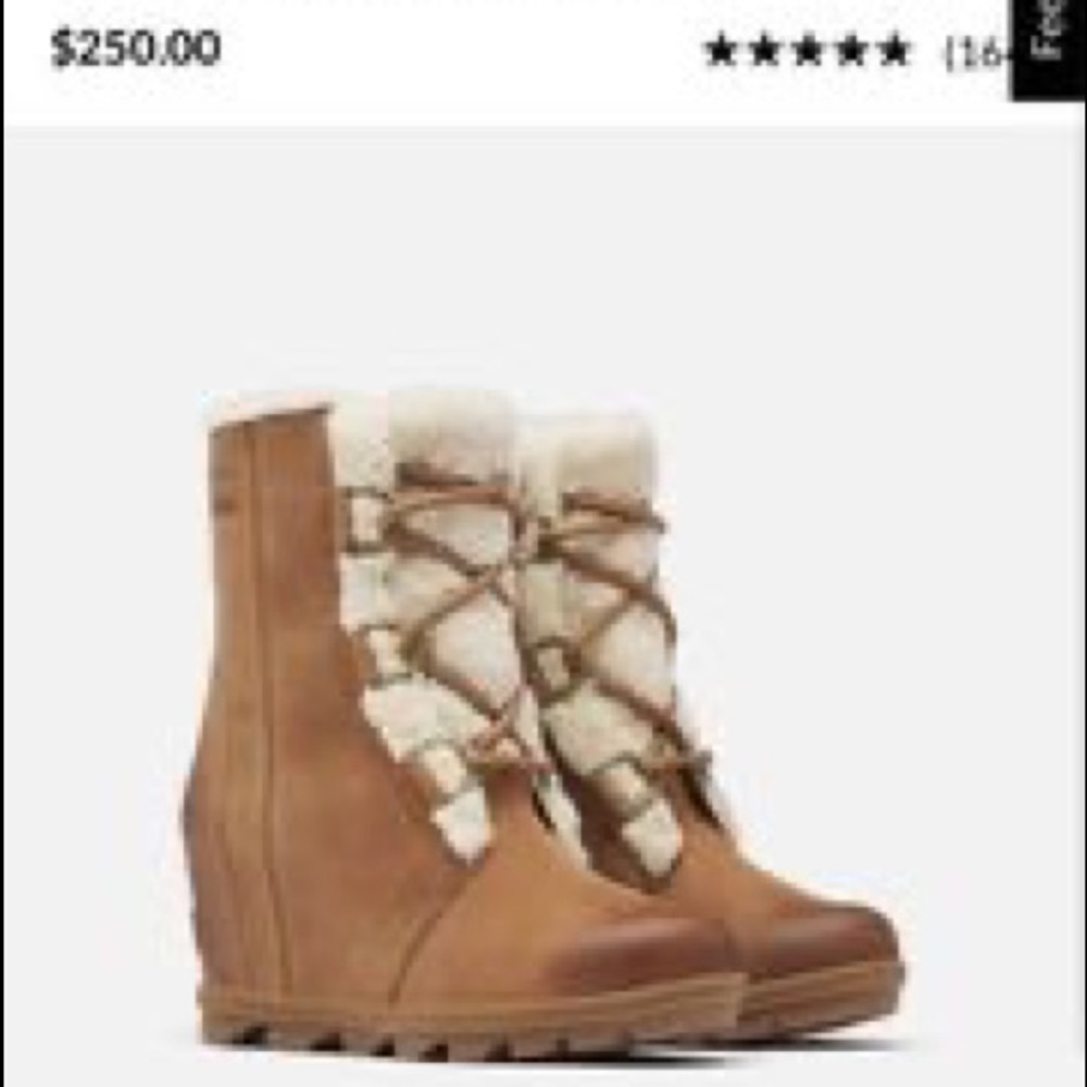 Sorel Joan of Arctic Shearling Wedge 8.5 Camel